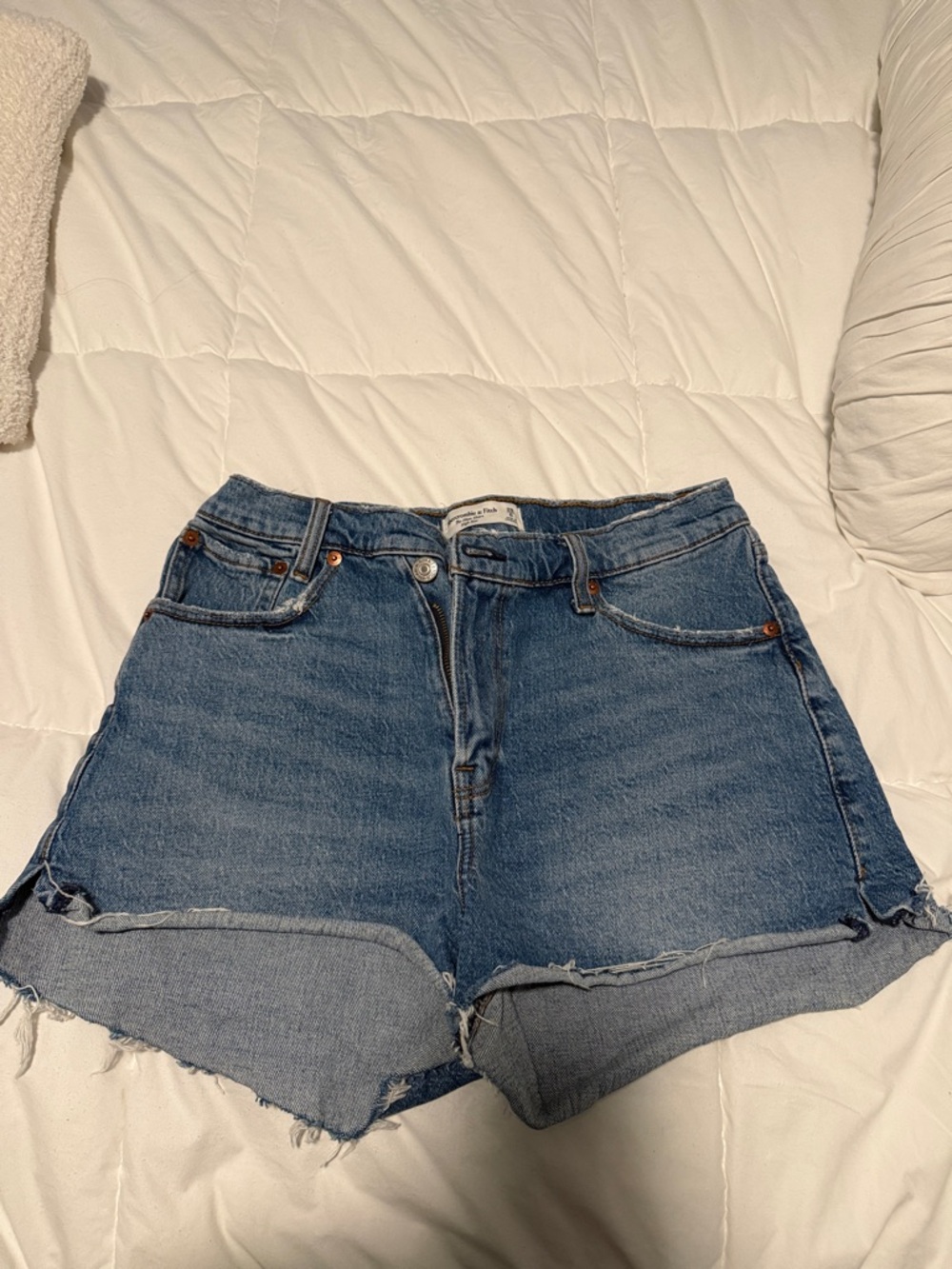 Abercrombie & Fitch Medium Blue Denim Cutoff Shorts